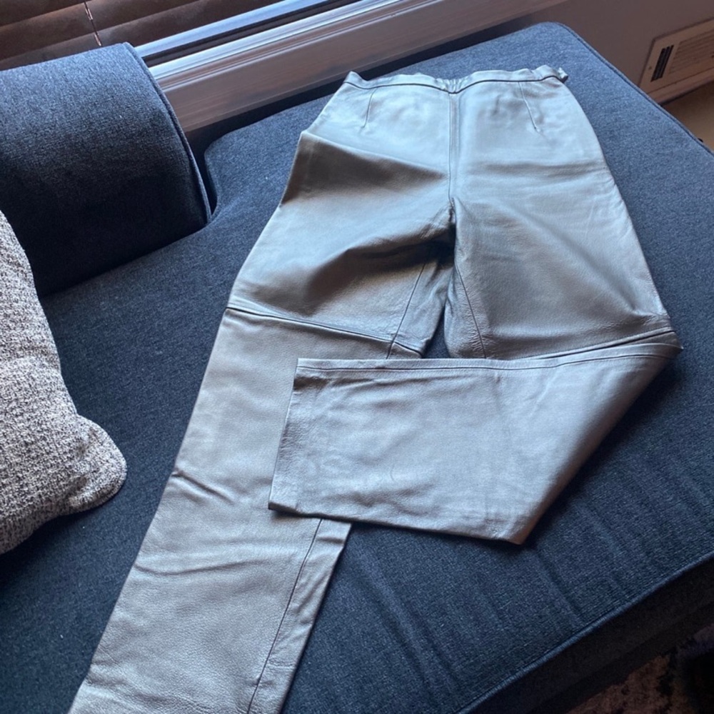 Genuine leather pants size 10- silver - Picture 2 of 7
